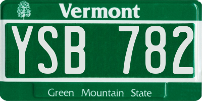 VT license plate YSB782