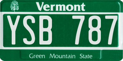 VT license plate YSB787