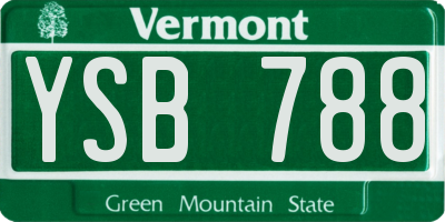 VT license plate YSB788