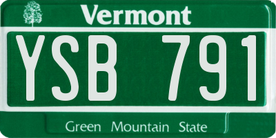 VT license plate YSB791