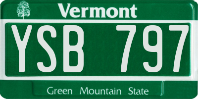 VT license plate YSB797