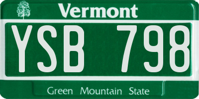VT license plate YSB798