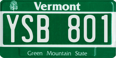 VT license plate YSB801