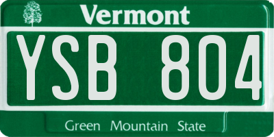 VT license plate YSB804