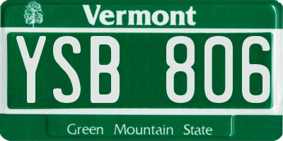 VT license plate YSB806