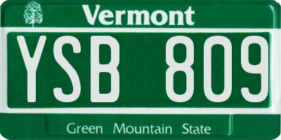 VT license plate YSB809