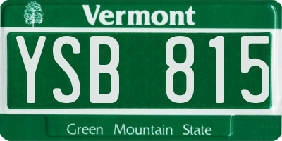 VT license plate YSB815
