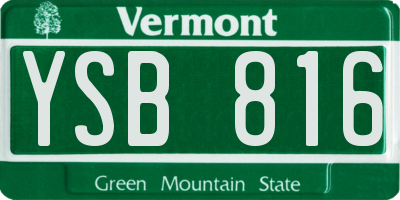 VT license plate YSB816