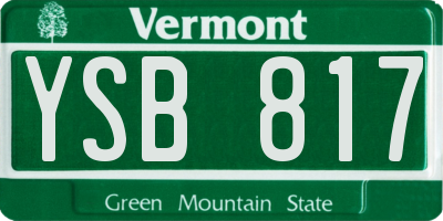 VT license plate YSB817