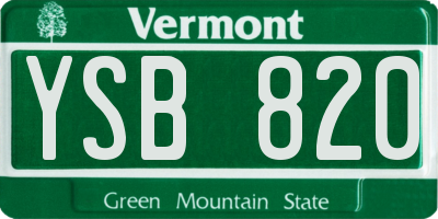 VT license plate YSB820