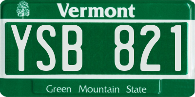VT license plate YSB821