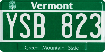 VT license plate YSB823