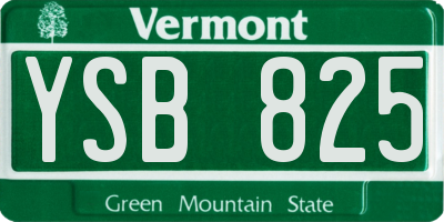 VT license plate YSB825