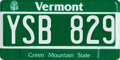 VT license plate YSB829