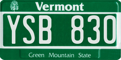 VT license plate YSB830