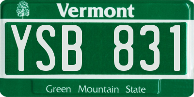 VT license plate YSB831