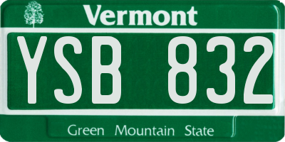 VT license plate YSB832
