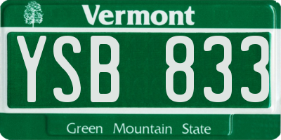 VT license plate YSB833