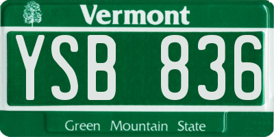 VT license plate YSB836