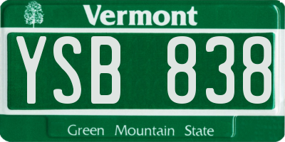 VT license plate YSB838