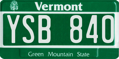 VT license plate YSB840