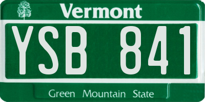 VT license plate YSB841