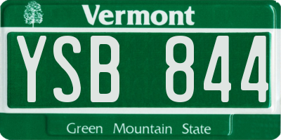 VT license plate YSB844