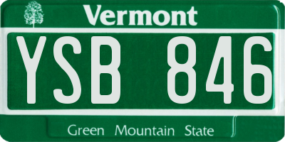 VT license plate YSB846
