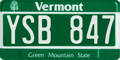 VT license plate YSB847