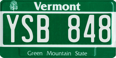 VT license plate YSB848