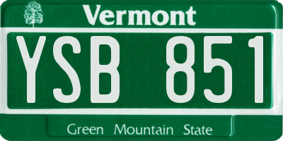 VT license plate YSB851
