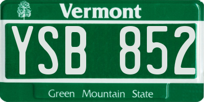 VT license plate YSB852