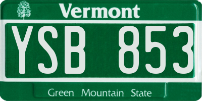VT license plate YSB853