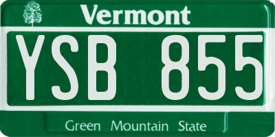 VT license plate YSB855