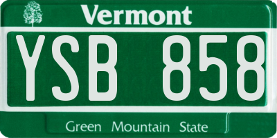 VT license plate YSB858