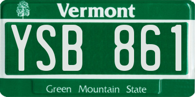 VT license plate YSB861