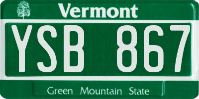 VT license plate YSB867