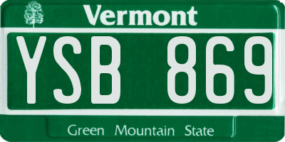 VT license plate YSB869