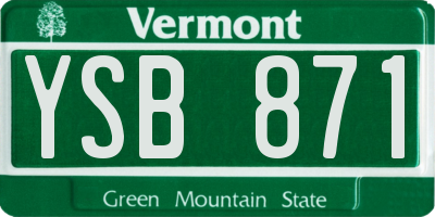 VT license plate YSB871