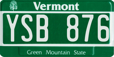 VT license plate YSB876