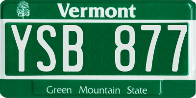 VT license plate YSB877