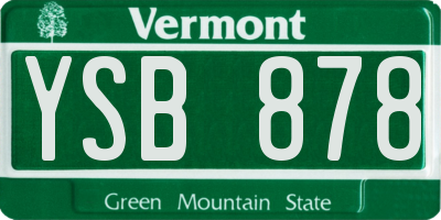 VT license plate YSB878