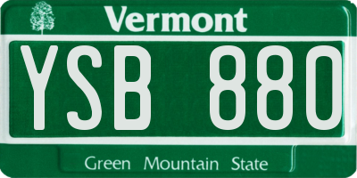 VT license plate YSB880