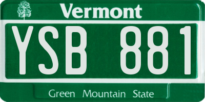 VT license plate YSB881