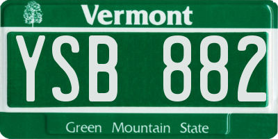 VT license plate YSB882