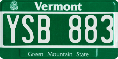 VT license plate YSB883