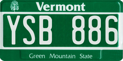 VT license plate YSB886