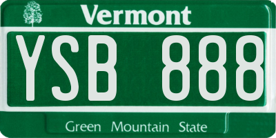 VT license plate YSB888