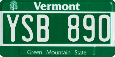 VT license plate YSB890