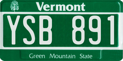 VT license plate YSB891